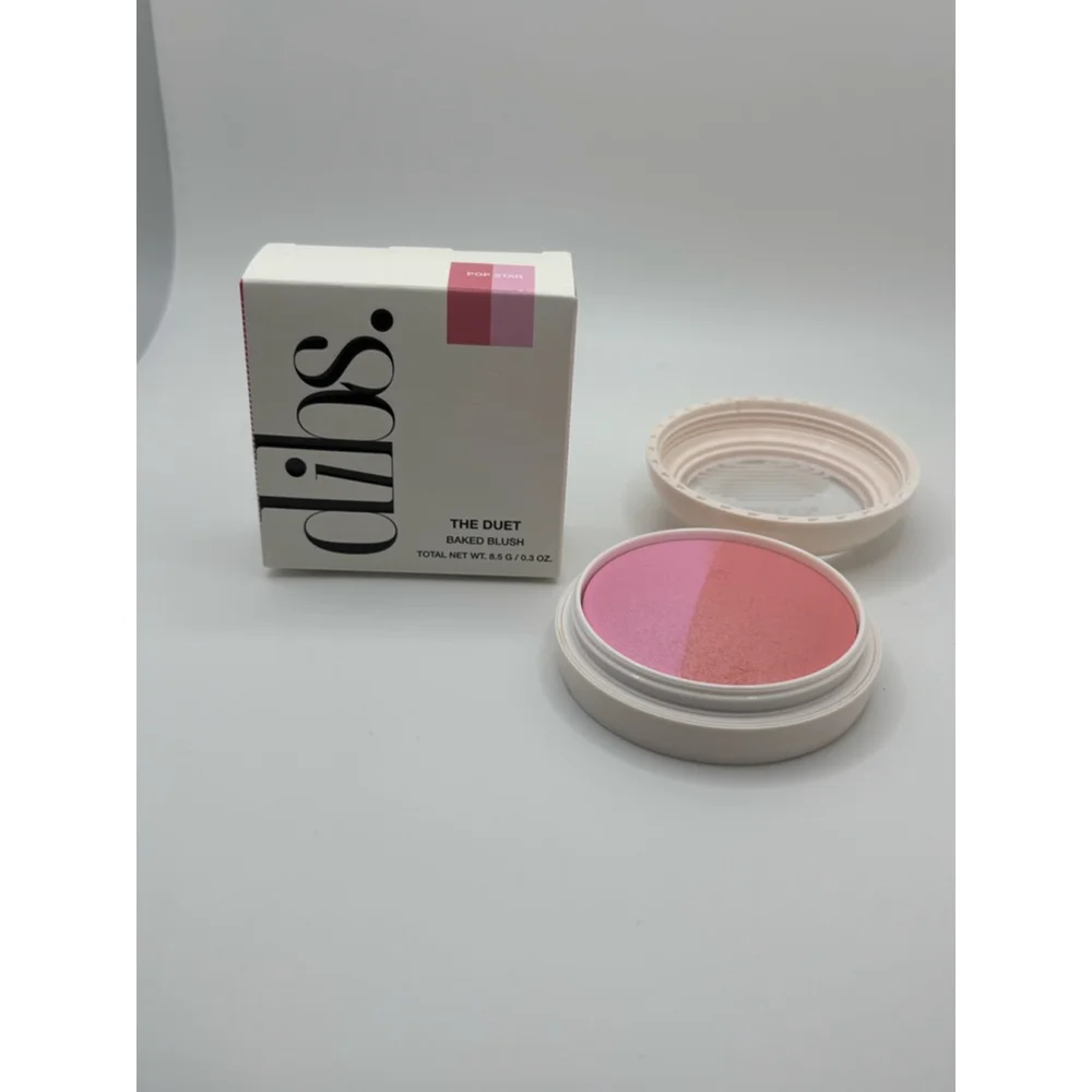 DIBS Beauty The Duet Baked Blush Pop Star Pink Coral Blush NIB